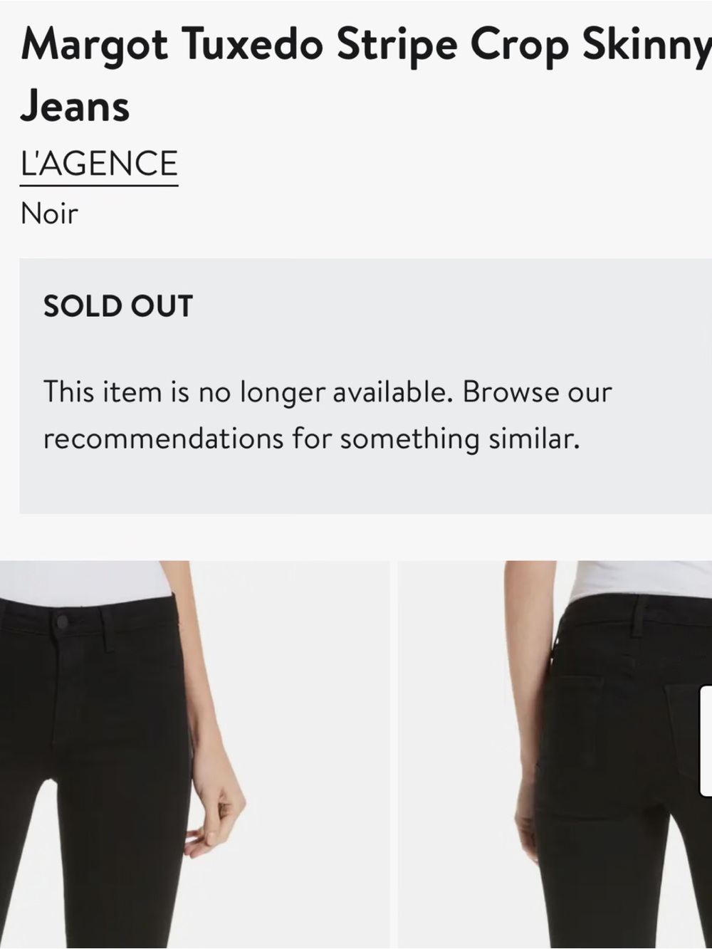 L’AGENCE Margot Tuxedo Stripe Crop Skinny Jeans - Picture 6 of 6